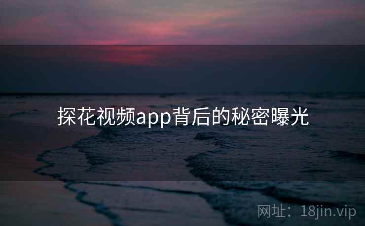 探花视频app背后的秘密曝光