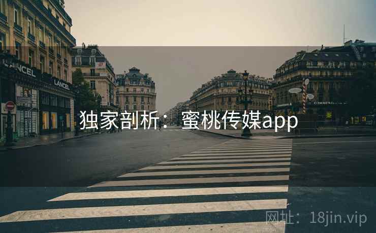 独家剖析：蜜桃传媒app